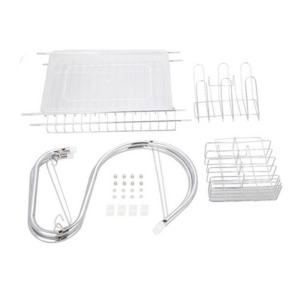 Lilac Milo 2-layer kitchen dish organizer shelf with storage bowls for efficient kitchen organization and drying.