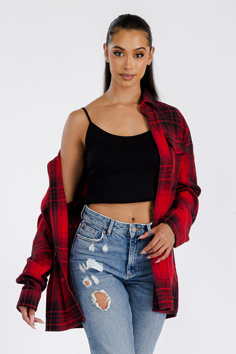 Lime Milo Boyfriend oversized soft flannel shacket in a cozy, relaxed fit, perfect for casual layering and comfortable style.