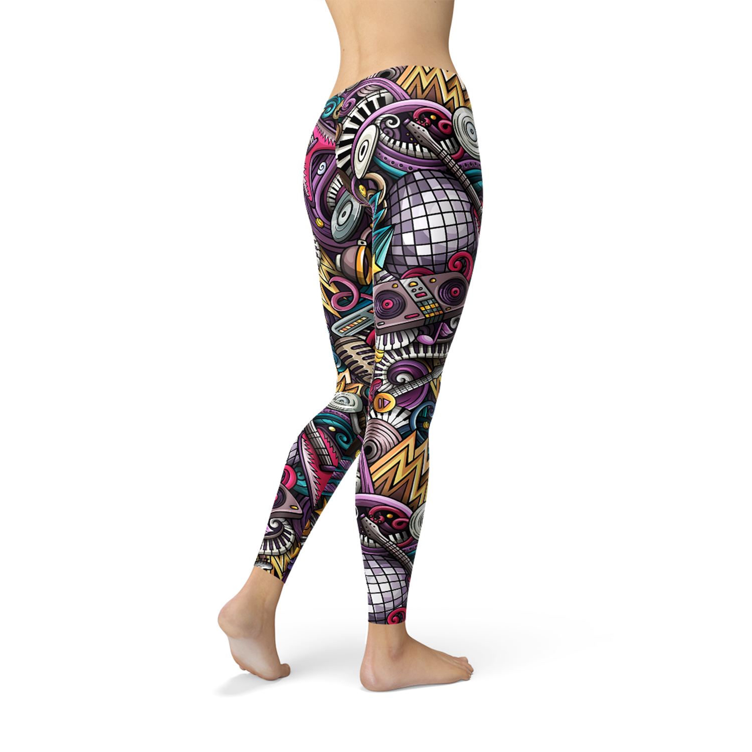 Maroon Sooty womens grunge rock n roll leggings with edgy black and white graphic design, fitted style for casual wear.