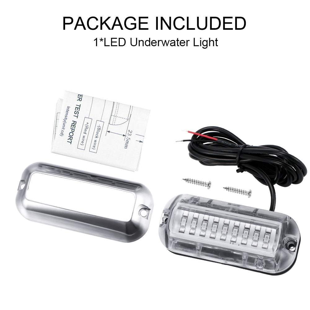 Stainless steel LED underwater pontoon ship light by Teal Simba, designed for home and garden marine lighting.