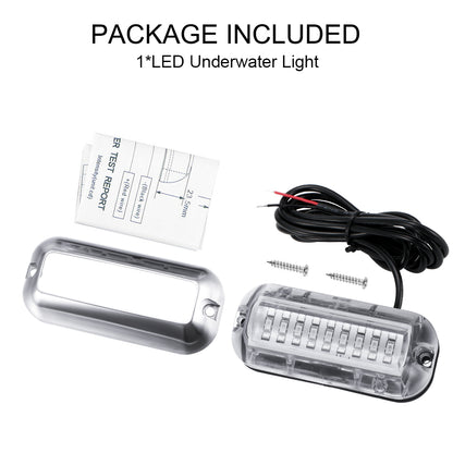 Stainless steel LED underwater pontoon ship light by Teal Simba, designed for home and garden marine lighting.