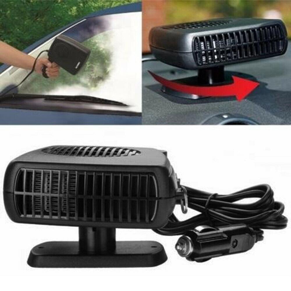 Yellow Pandora 200W 2-in-1 car heater and windshield defroster showing compact design with control panel and vents for automotive use.