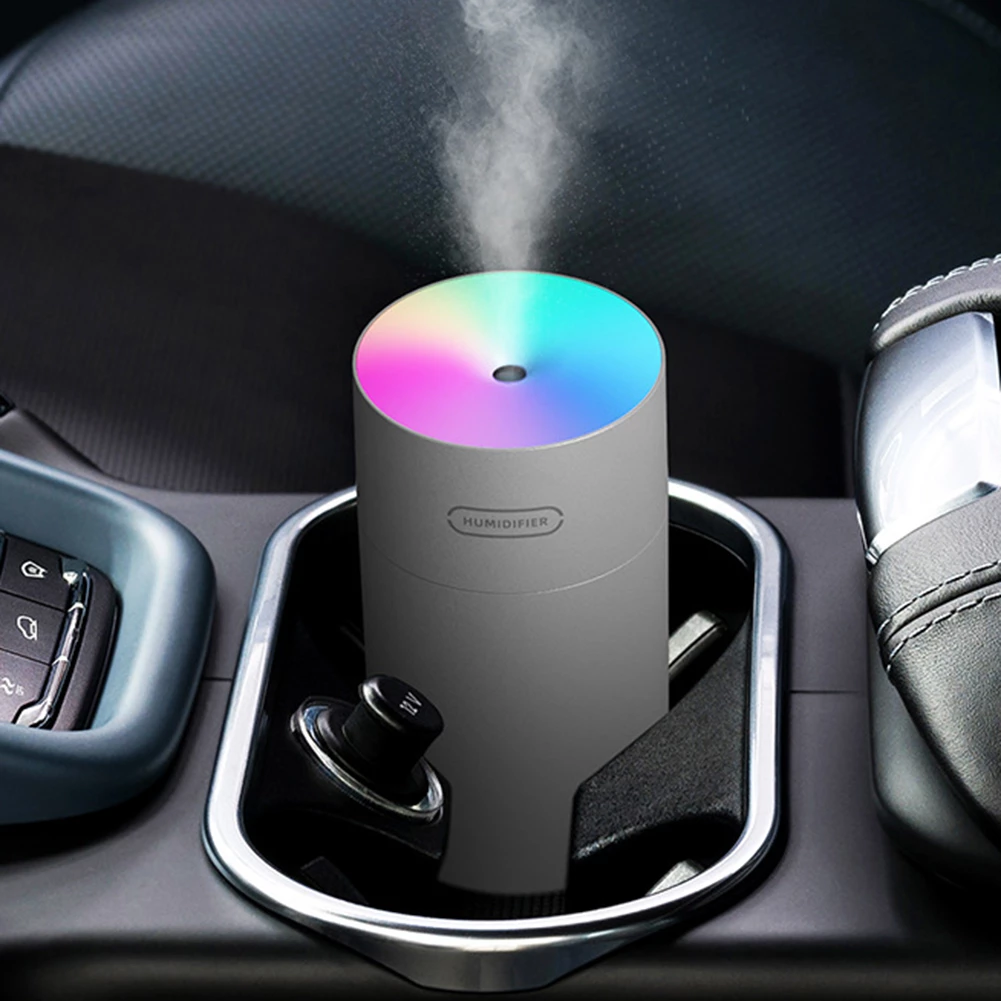 Mini Portable USB Air Humidifier by Lilac Milo, ultrasonic purifier for home and garden, compact design with mist outlet visible.