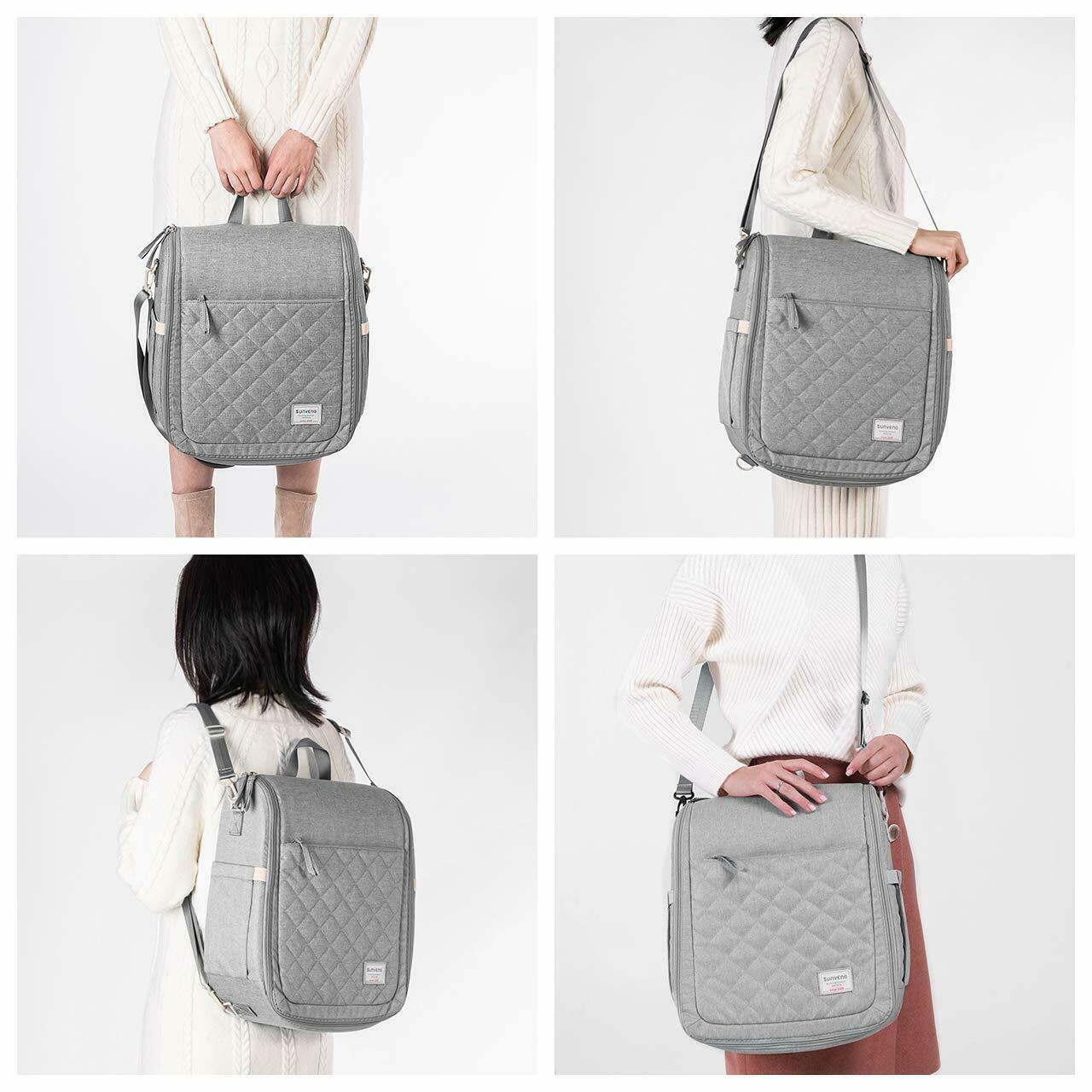 Maroon Chronos portable diaper bag backpack for kids and babies with multiple compartments and adjustable straps.