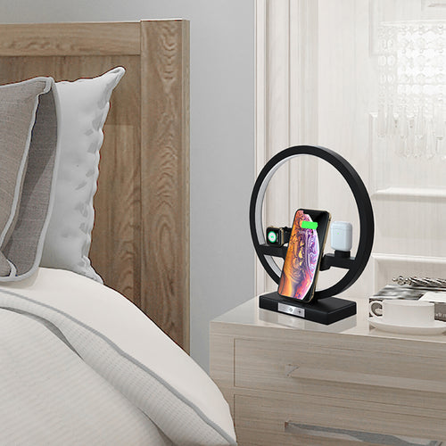 Teal Simba Angel Wing Wireless Charger and Power Adapter dock for mobile and laptop devices, featuring sleek design and fast charging.