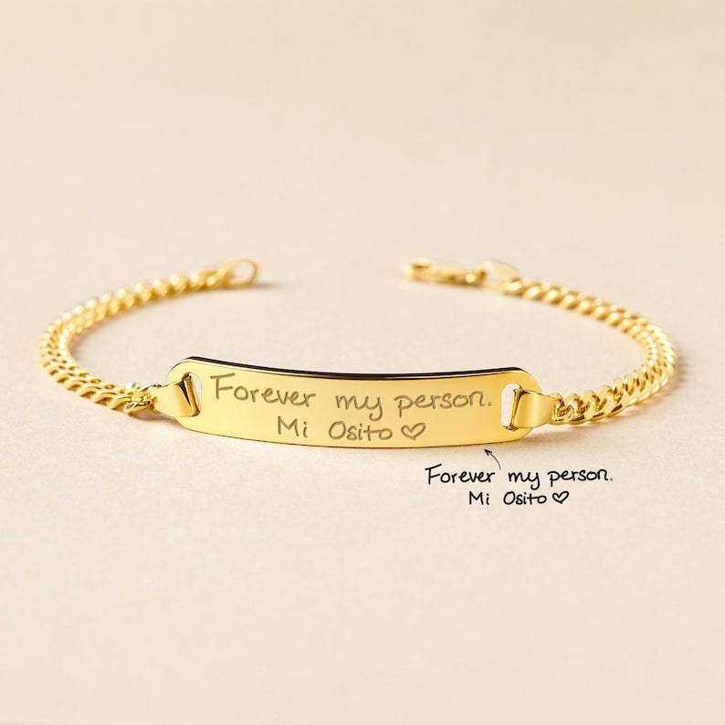 Green Millie handwriting signature bracelet for women, stylish leather bracelet with personalized signature design.