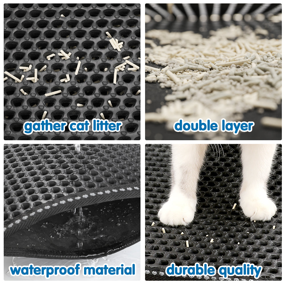 Lilac Milo Cat Litter Mat with textured surface for trapping litter, designed for pet cats to keep the area clean.