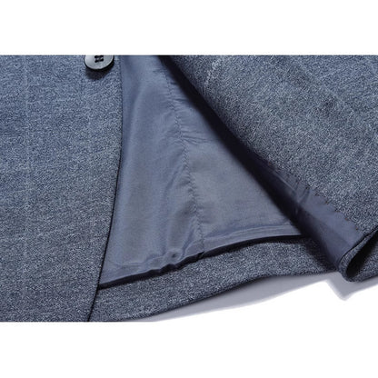 Carmine Juneberry Metropolitan Slim-Fit Blazer from Haute Edition 25, tailored fit, dark fabric, with lapels and front buttons.