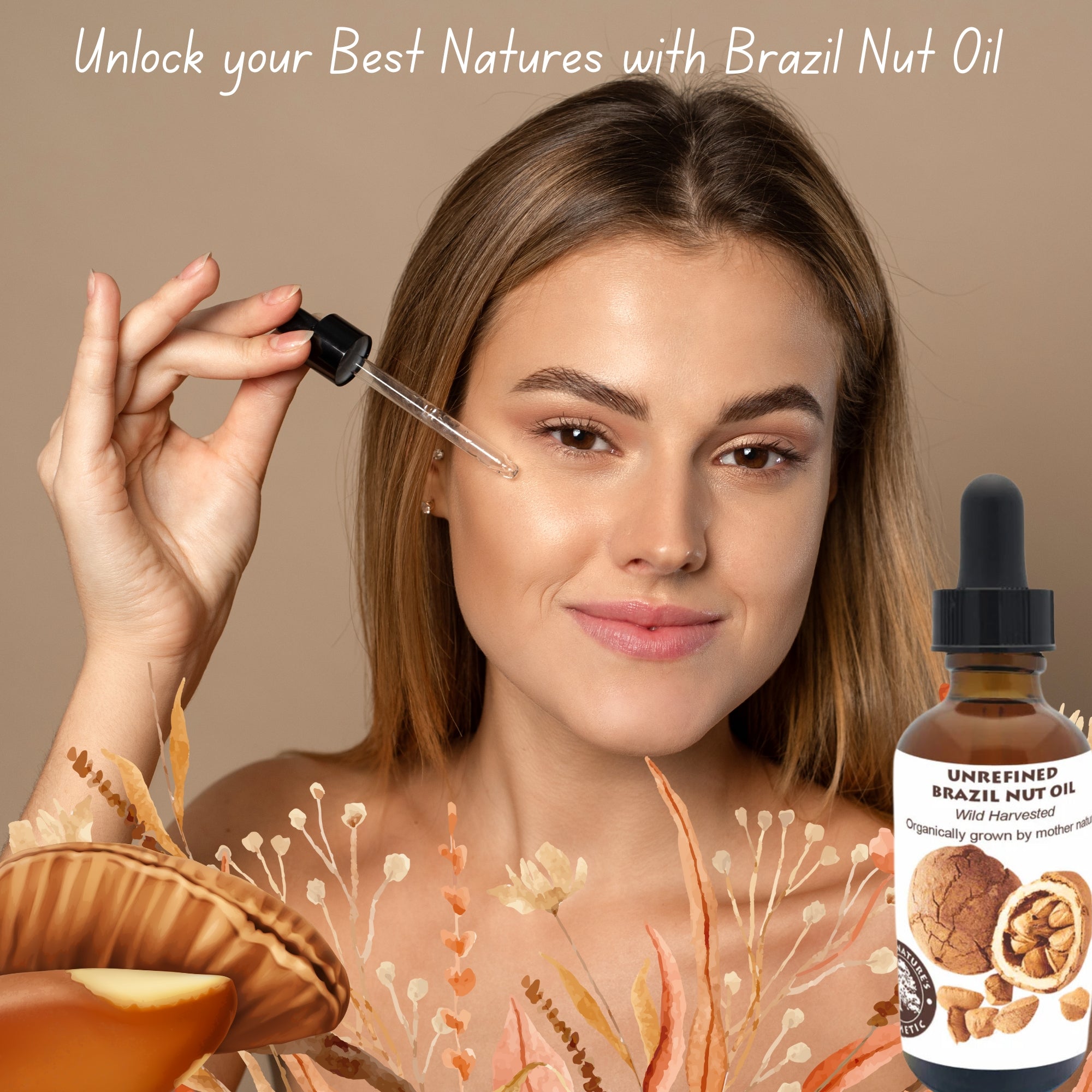 Organic Brazil Nut Oil by Yellow Poppy, cold pressed and unrefined, displayed in a glass bottle for skincare use.
