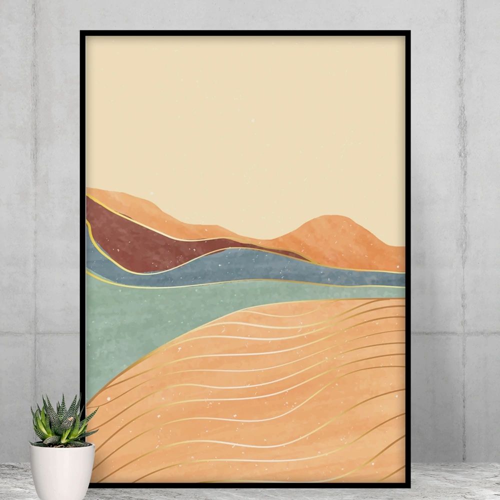 Yellow Pandora Toscana Landscape Premium Matte vertical poster, vibrant home decor artwork featuring scenic landscape design.