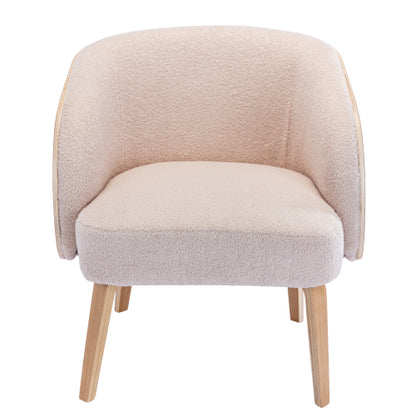 Teal Simba lamb-hair upholstered accent chair, modern living room or bedroom furniture with plush lamb-hair fabric.