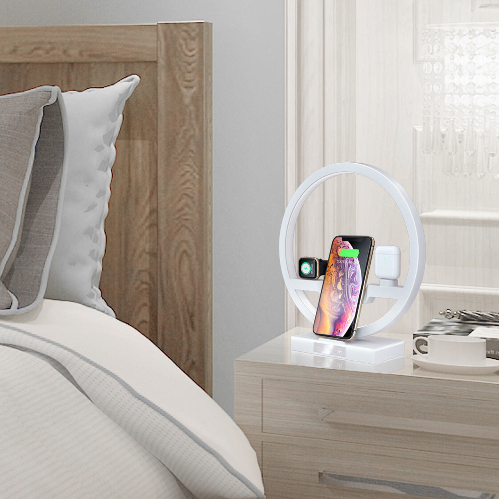 Teal Simba Angel Wing fast wireless charger with power adapter dock for mobile and laptop accessories, sleek and modern design