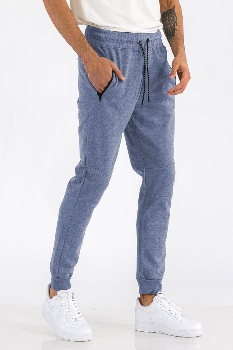 Lime Milo heathered cotton sweats for men, showing the relaxed fit, soft fabric, and stylish design of the men&