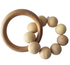 Baby Neem wood teether from Sky Hypnos, suitable for ages 0-3 years, shown with smooth, natural wooden texture.