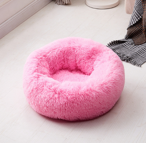 Teal Simba super soft long plush calming pet bed with cozy, cushioned design for dogs or cats.