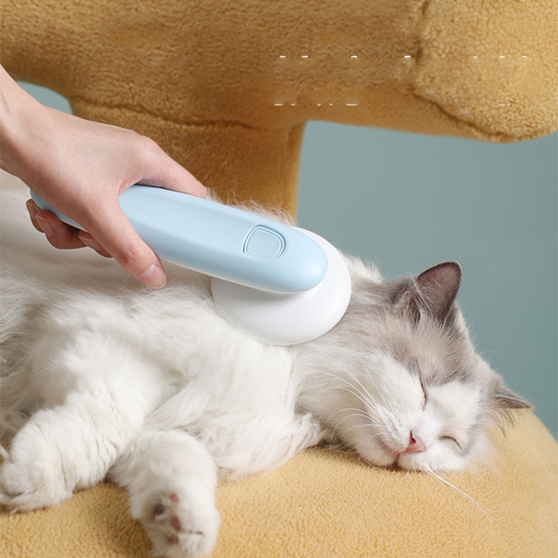 Lilac Milo UFO Pet Massage Comb for cats and dogs, grooming brush with rounded teeth for gentle detangling and massage.