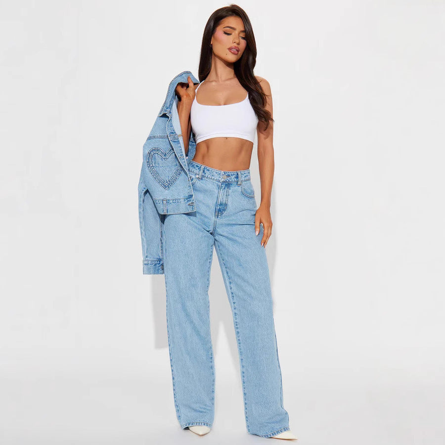 Carmine Juneberry straight fit denim jeans in 25 edition, featuring classic blue denim fabric and five-pocket design.