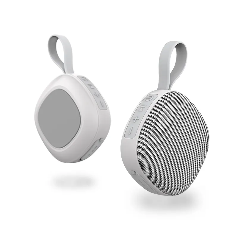 Lilac Milo waterproof portable mini TWS wireless Bluetooth speaker with a sleek black design and control buttons on top.