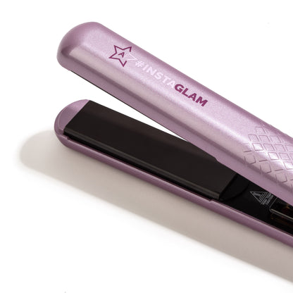 Sky Blue Thrace Instaglam Studio Series 1.25-inch haircare styling iron on a white background.