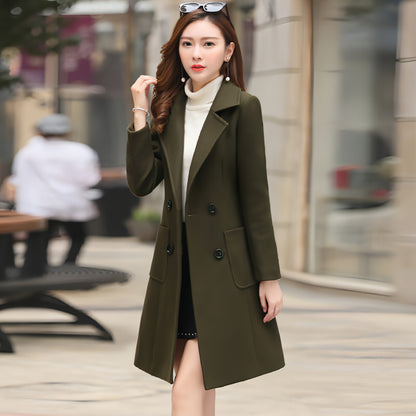 Carmine Juneberry Vintessa™ elegant tweed windbreaker for women, showing the stylish tailored jacket with tweed fabric and classic design.
