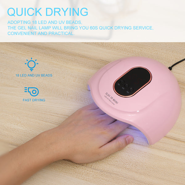 Portable Gel Nail Lamp by Teal Simba for bath and beauty, shown with its compact design and UV/LED light features.