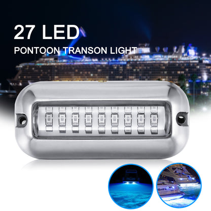 Stainless steel LED underwater pontoon ship light by Teal Simba, designed for home and garden aquatic lighting.