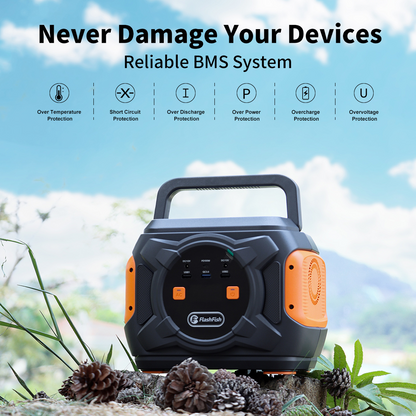 Lilac Milo 320W portable emergency power supply with wireless charger and multiple ports, compact tech accessory for on-the-go power.