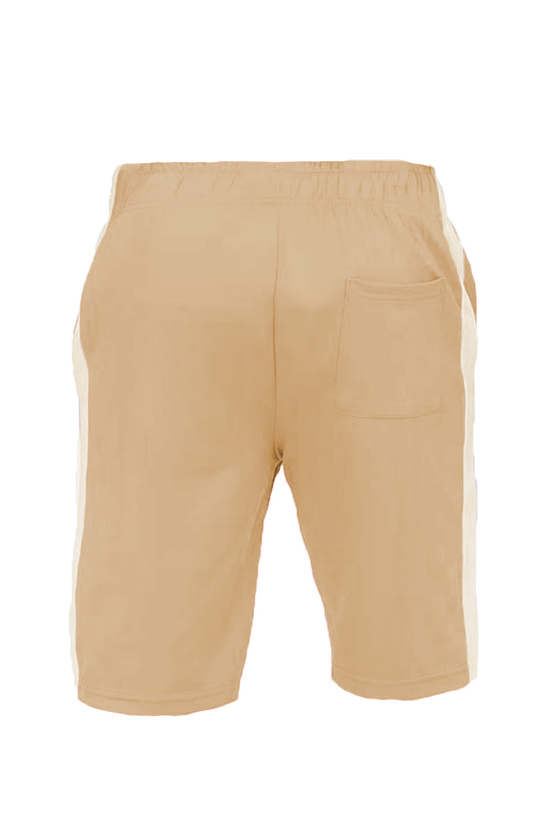 Lime Milo single stripe shorts in blue and white, casual style, with an elastic waistband and relaxed fit.