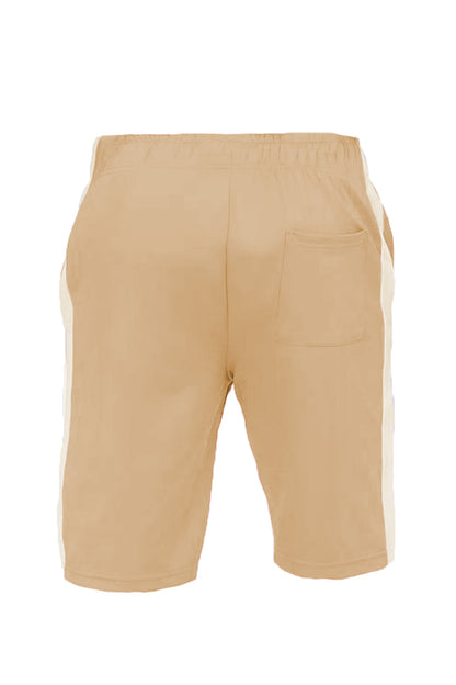 Lime Milo single stripe shorts in blue and white, casual style, with an elastic waistband and relaxed fit.