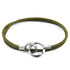 Khaki green Montrose silver and rope bracelet by Magenta Sooty featuring a stylish mixed metal design and nautical-inspired details.