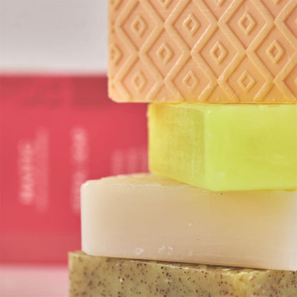 Orchid Fennel Kear Lemon Yucca soap bar showing natural lemon and yucca ingredients for detox and soothing body cleanse.