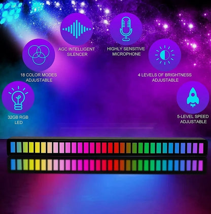 Two Yellow Pandora Dragon Sound Reactive Music Light Bars with colorful LED lighting for dynamic music synchronization.