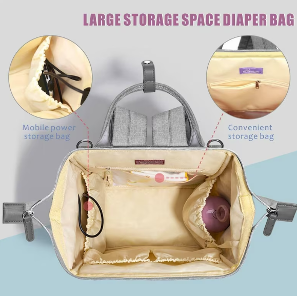 Maroon Chronos quilted diaper baby backpack with multiple compartments and adjustable straps, designed for parents on the go.