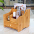 Fuchsia Molly bamboo storage box for organization, showing a natural bamboo finish with a lid and interior compartments.