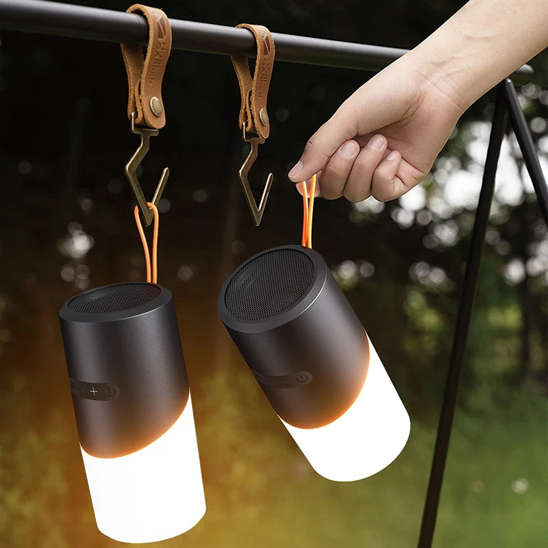 Lilac Milo waterproof portable wireless Bluetooth speaker with RGB light, showing its compact design and colorful lighting features