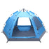Teal Simba automatic family tent, waterproof pop-up design ideal for camping and hiking outdoor adventures.