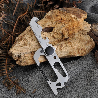 Fuchsia Molly 14-in-1 outdoor camping multi tool with various foldable tools and accessories for camping and outdoor activities.