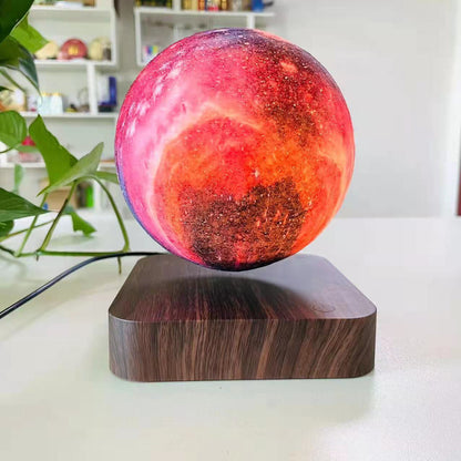 Teal Simba 3D Print Moon Lamp with touch control and magnetic levitation, serving as a decorative night lamp.