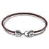Mocha brown Gallant Mast silver and round leather bracelet by Magenta Sooty featuring a stylish leather strap and silver accents.