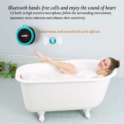 Teal Simba mini waterproof Bluetooth speaker with suction cup, portable tech accessory for on-the-go music and waterproof use.