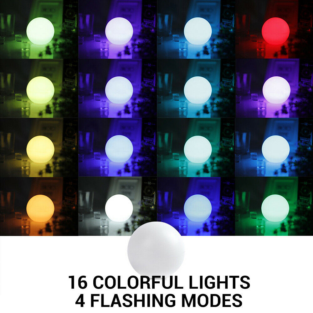 RGB color-changing LED pool lights by Lilac Milo, floating ball lights for vibrant outdoor pool lighting ambiance