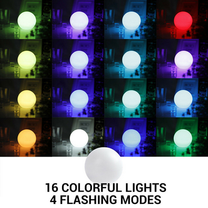 RGB color-changing LED pool lights by Lilac Milo, floating ball lights for vibrant outdoor pool lighting ambiance