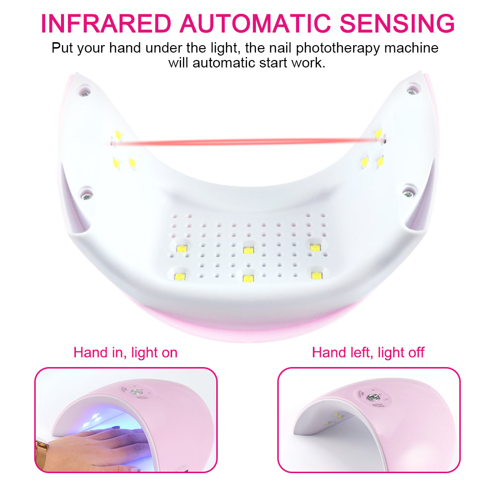 Teal Simba 36W LED nail polish dryer lamp with automatic sensing for quick, efficient curing of gel nails in bath and beauty care.