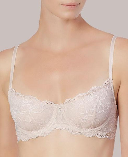 Lime Lucy Coquette Lace Demi Cup Bra by Montelle Intimates, showing delicate lace fabric and supportive design.