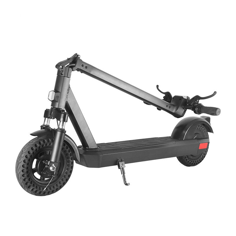 Teal Simba 10-inch electric scooter with disassembled battery, folding design, suitable for sports and outdoor use.