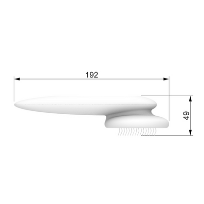 Lilac Milo UFO pet massage comb with ergonomic handle, designed for cats and dogs grooming, featuring stainless steel teeth.