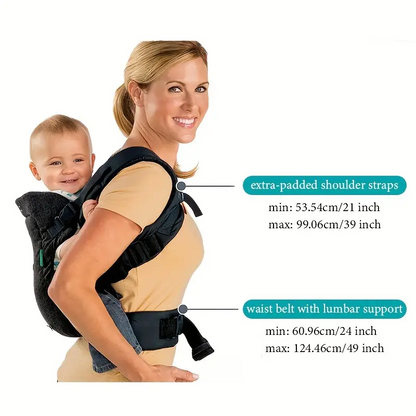 Portable Lilac Milo ergonomic baby carrier with airy design and convertible hip seat for comfortable baby carrying.