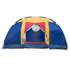 Lilac Milo outdoor 8-person camping tent set up outdoors, showing the spacious tent with rainfly and mesh windows for camping.