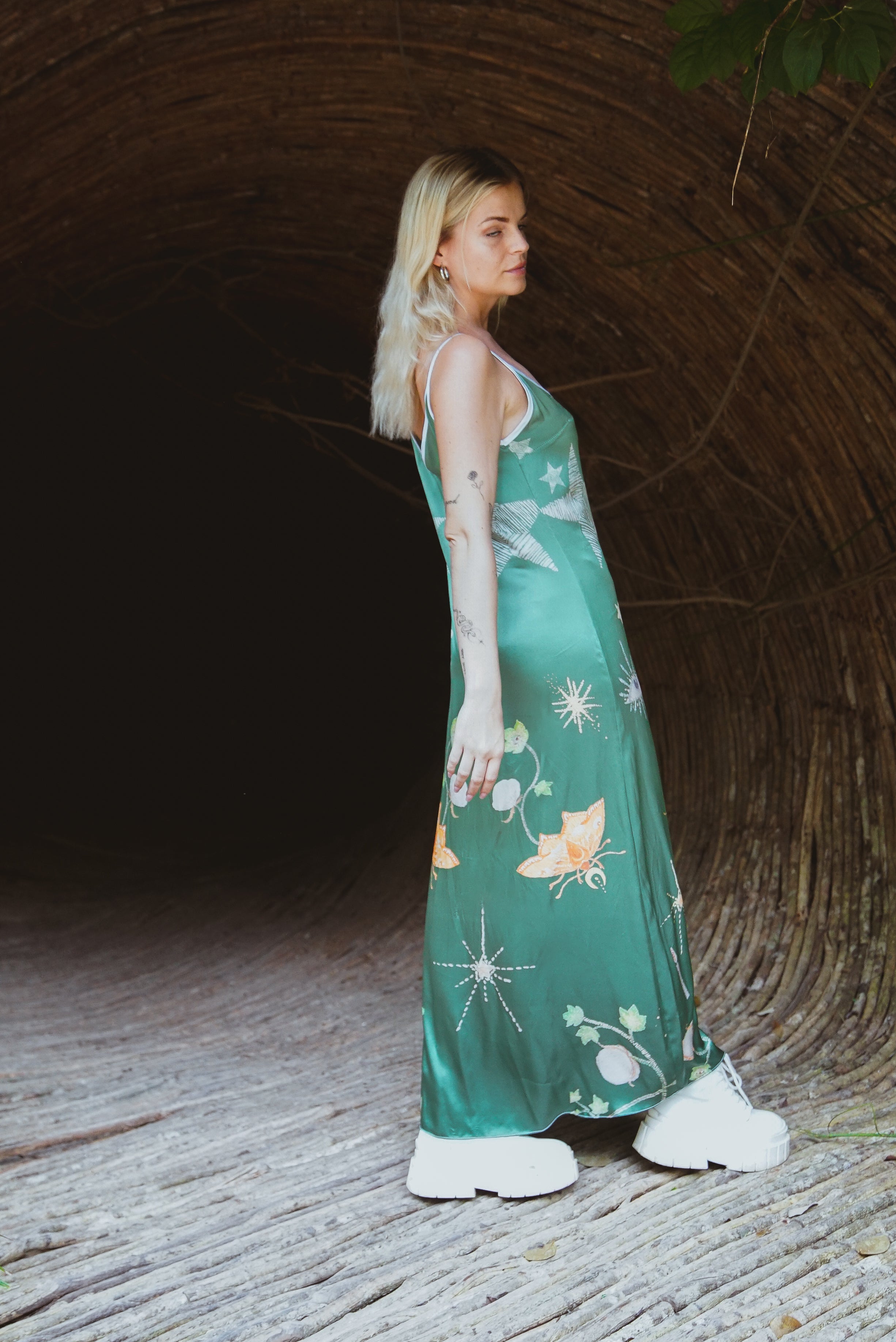 Violet Apollo Andromeda Silk Dress in Jungle Altar, women&