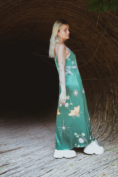 Violet Apollo Andromeda Silk Dress in Jungle Altar, women&